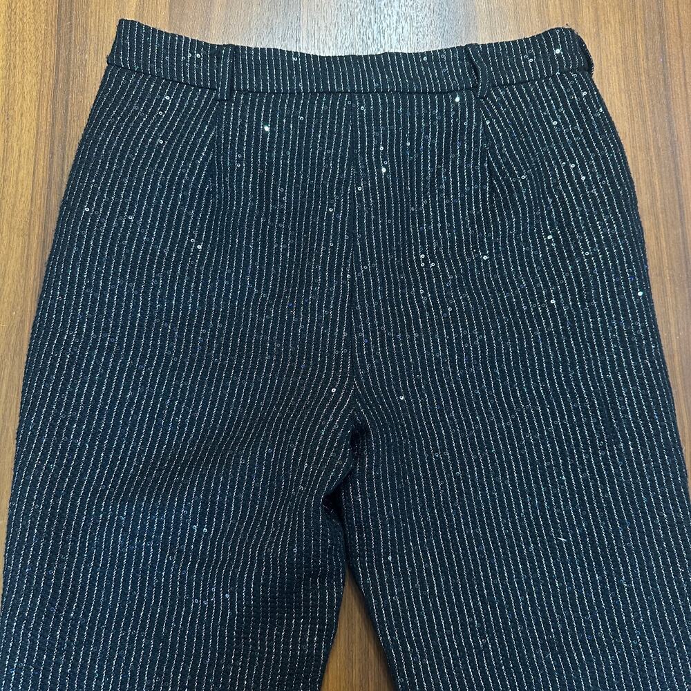 Walter Baker Black Tyler Pant, Sparkle Tweed,‎ Cropped, Holiday,  Size 12 NWOT - Picture 5 of 12